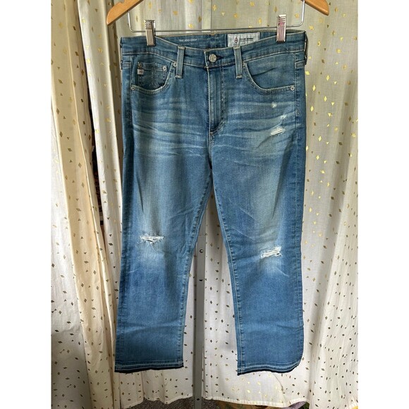Adriano Goldschmied AG Distressed Jodi High Rise Slim Flare Crop Jeans 29 - Picture 3 of 8